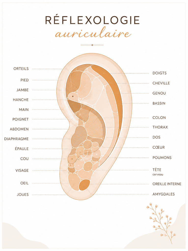cartographie français réflexologie auriculaire